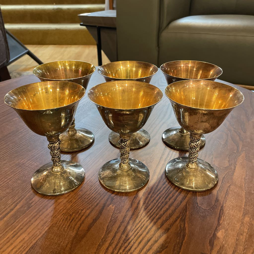 Valero/Spain Metal "Dracula" Goblets SET OF 6 UNIQUE FINDS