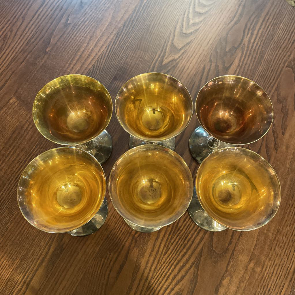 Valero/Spain Metal "Dracula" Goblets SET OF 6 UNIQUE FINDS