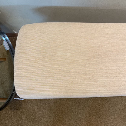 Blond Wood Leg Cream Upholstered Bench