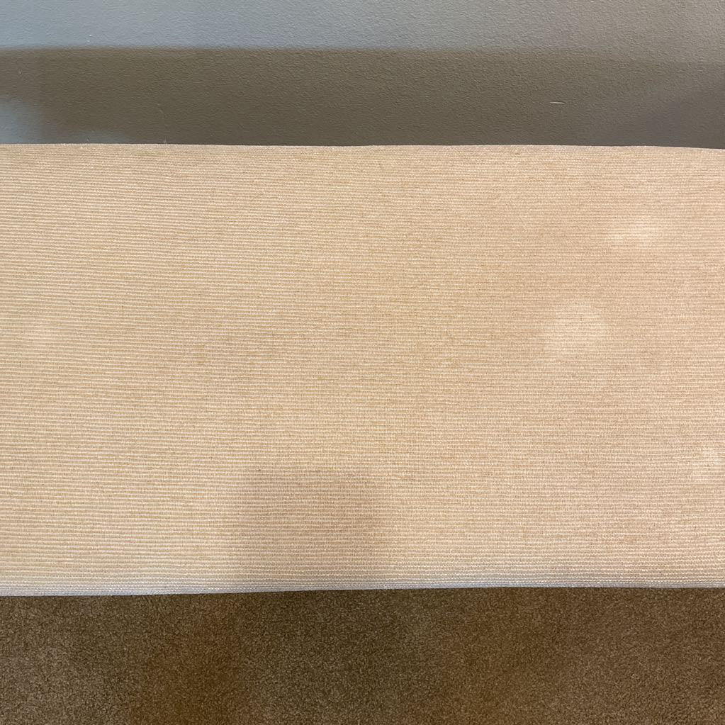 Blond Wood Leg Cream Upholstered Bench