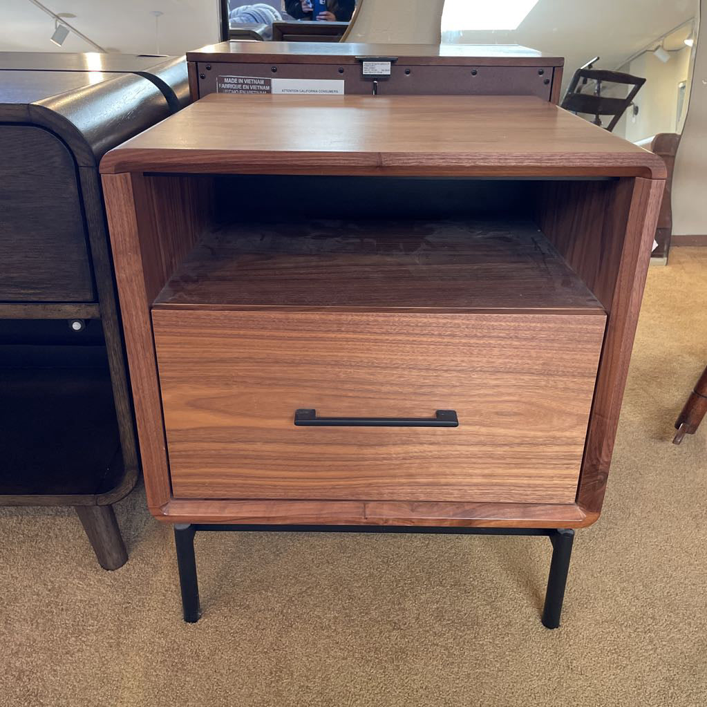 BDI Linq Walnut Nightstand w/Sliding Top