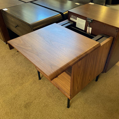 BDI Linq Walnut Nightstand w/Sliding Top