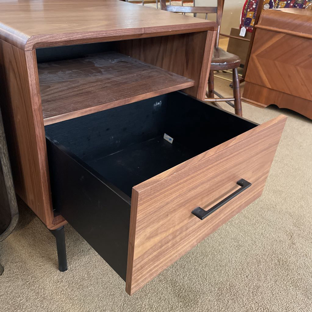 BDI Linq Walnut Nightstand w/Sliding Top