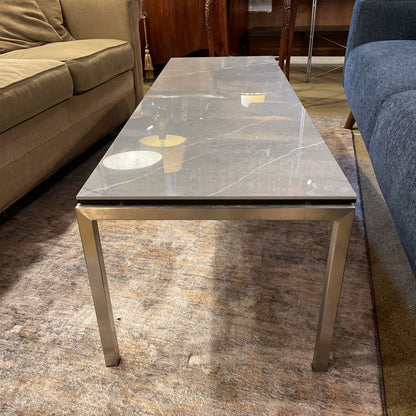 Room & Board Parsons Grey Marble Contemporary Outdoor Coffee Table