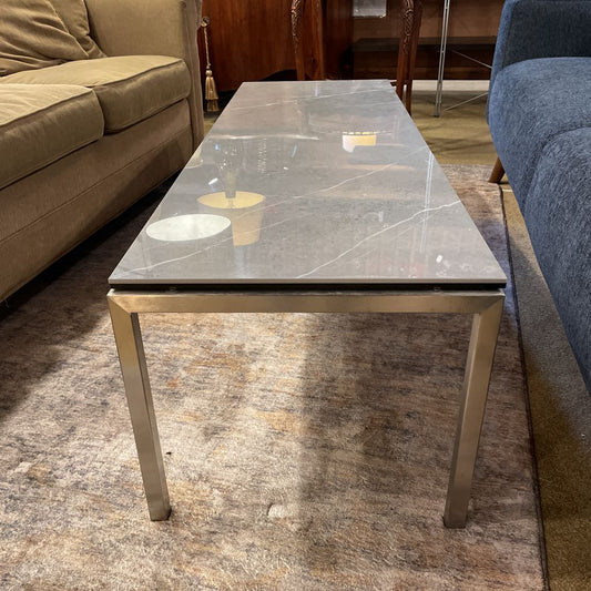 Room & Board Parsons Grey Marble Contemporary Outdoor Coffee Table OUTDOOR