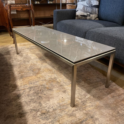 Room & Board Parsons Grey Marble Contemporary Outdoor Coffee Table