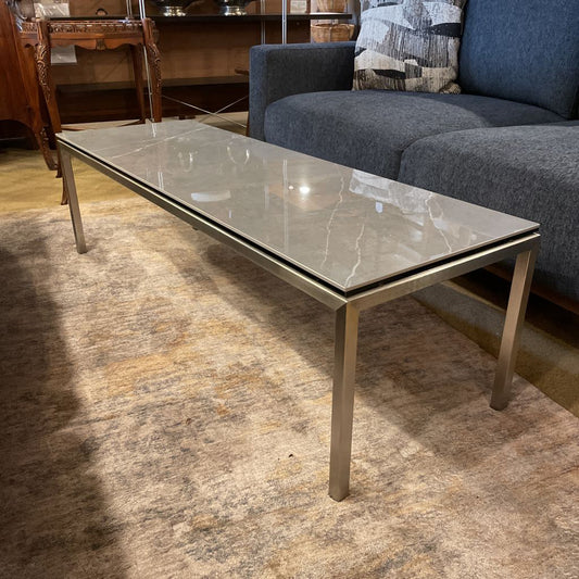 Room & Board Parsons Grey Marble Contemporary Outdoor Coffee Table OUTDOOR