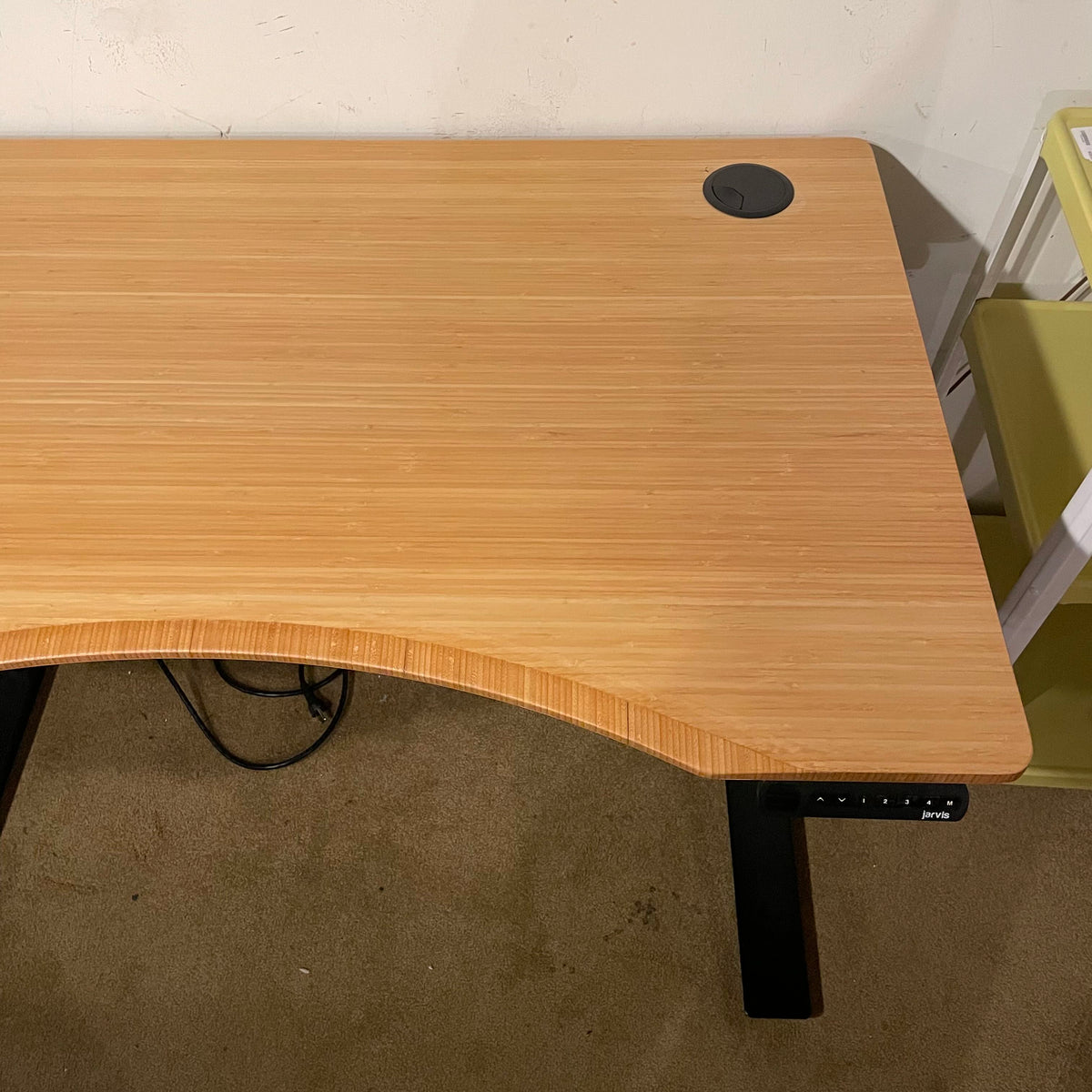 DWR Jarvis Light Wood Curved Adjustable Powered Desk
