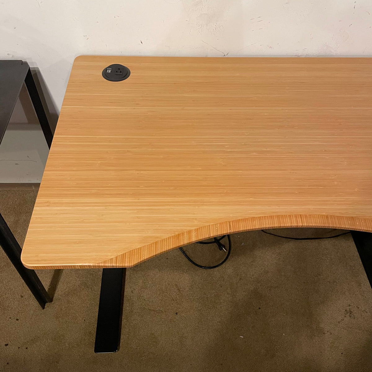 DWR Jarvis Light Wood Curved Adjustable Powered Desk
