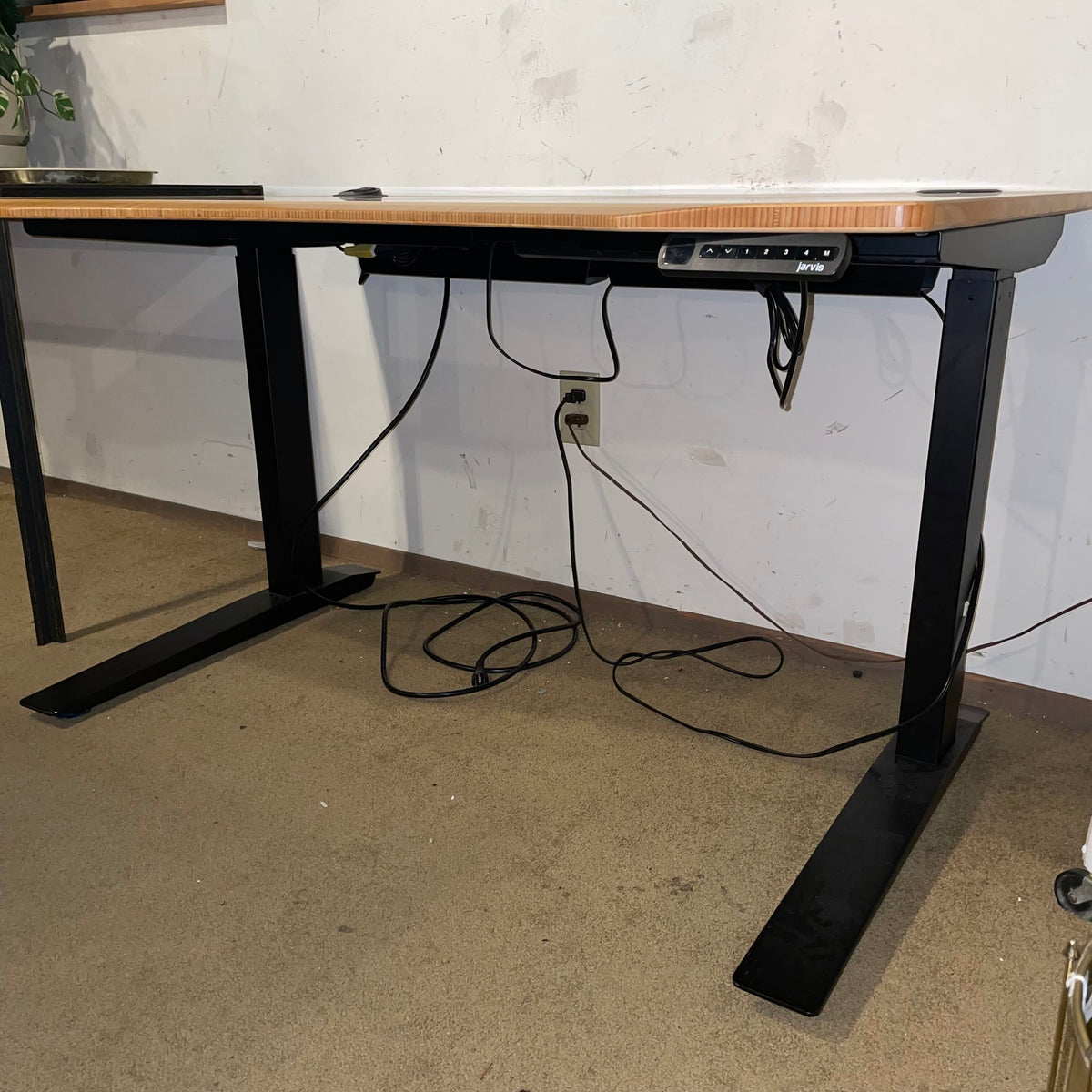 DWR Jarvis Light Wood Curved Adjustable Powered Desk