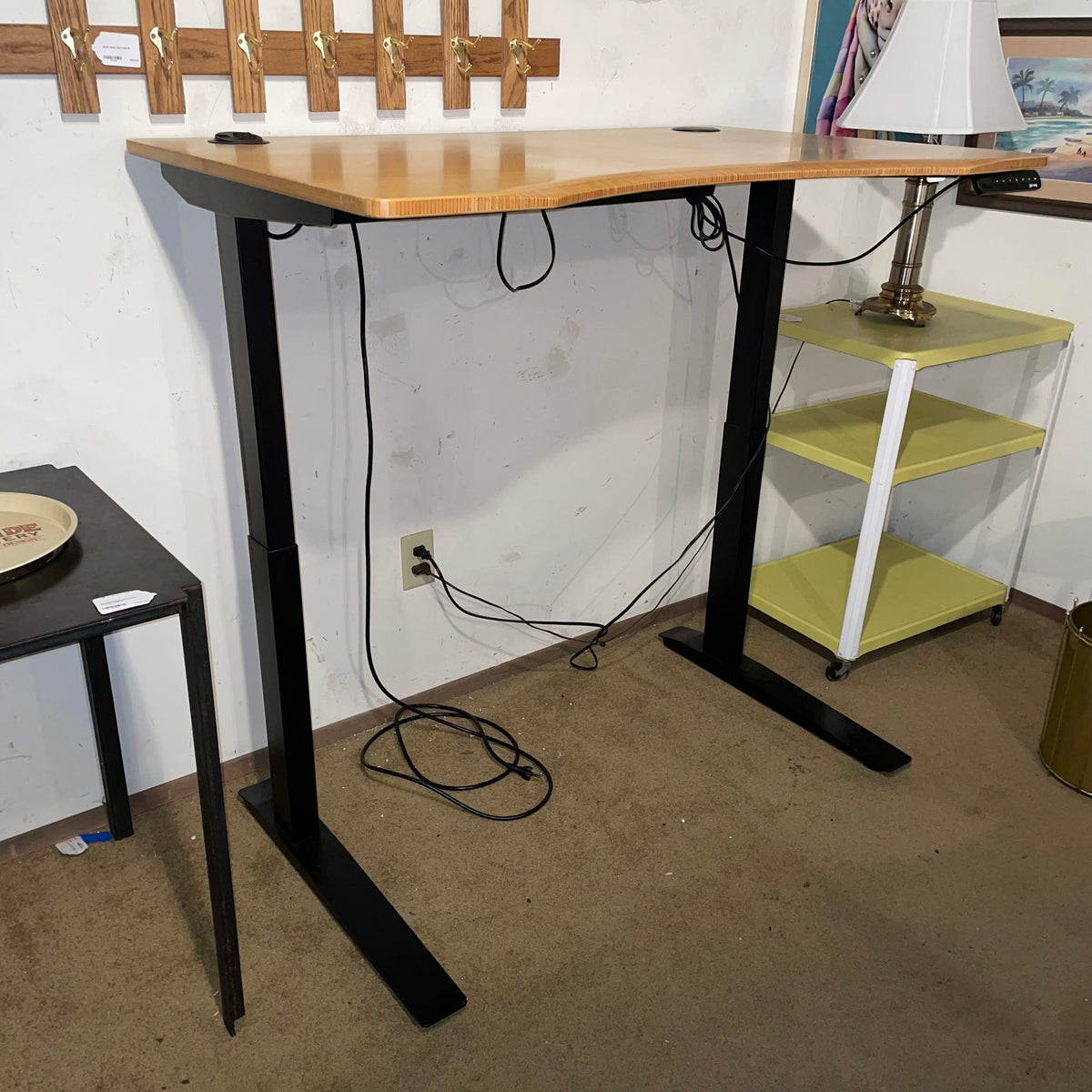 DWR Jarvis Light Wood Curved Adjustable Powered Desk