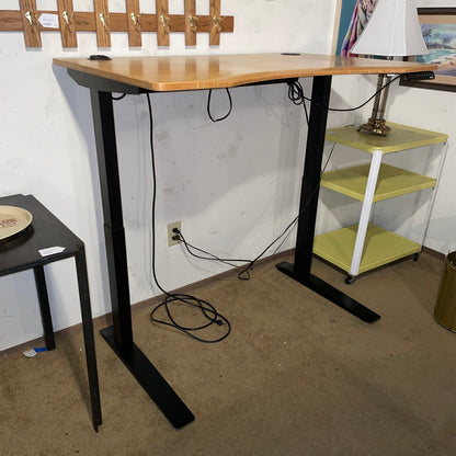 DWR Jarvis Light Wood Curved Adjustable Powered Desk