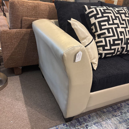 Cream Leather Loveseat U LOVESEATS