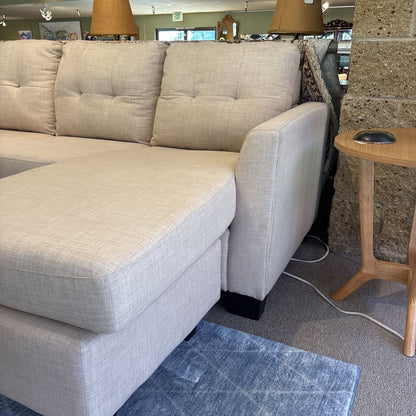 Light Beige Woven Fabric Sofa w/Ottoman U SOFAS