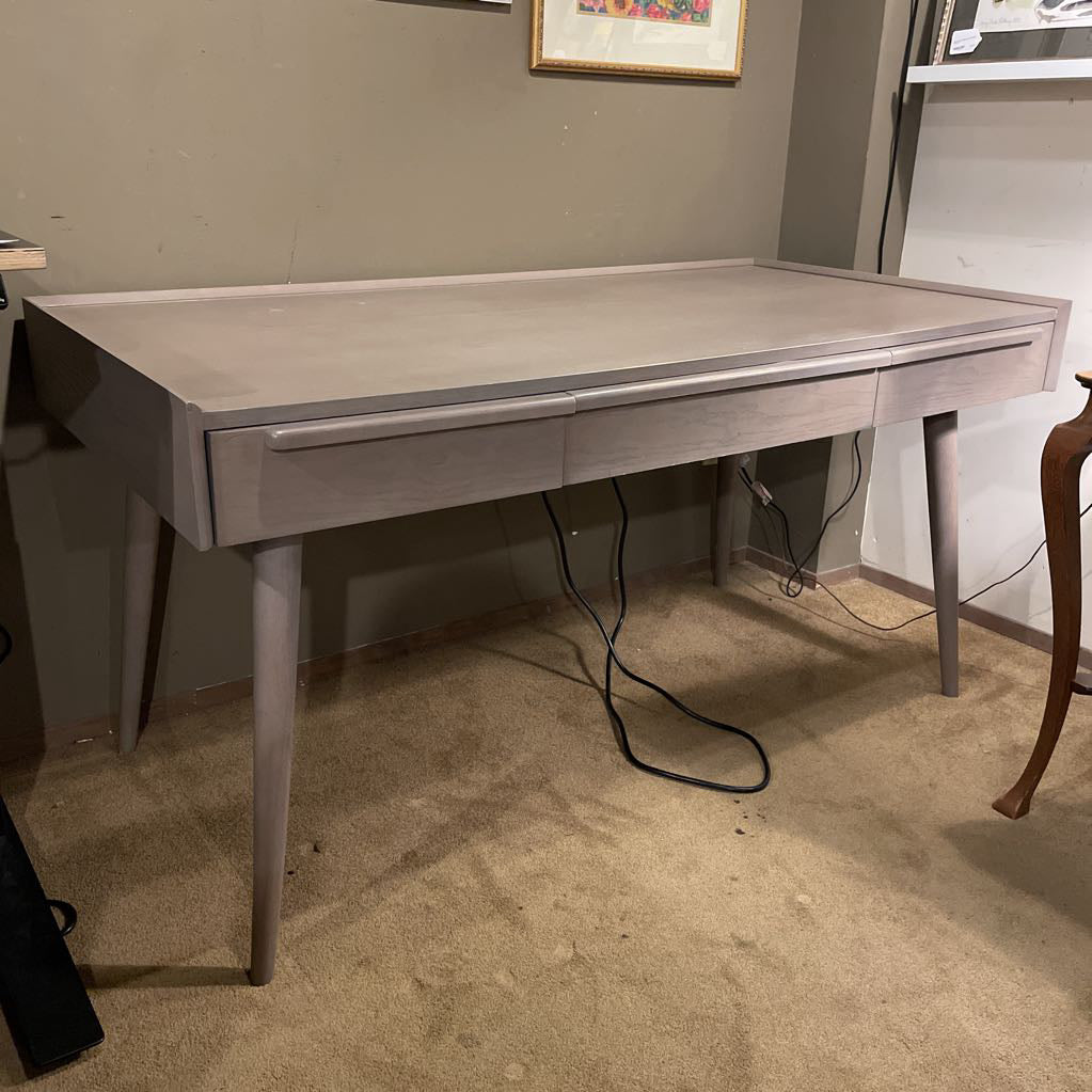 Crate & Barrel Tate Stone 3 Drawer Desk with Power