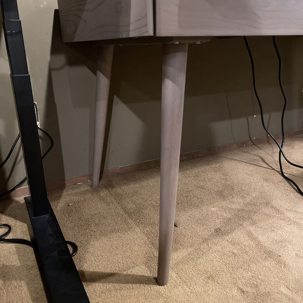 Crate & Barrel Tate Stone 3 Drawer Desk with Power