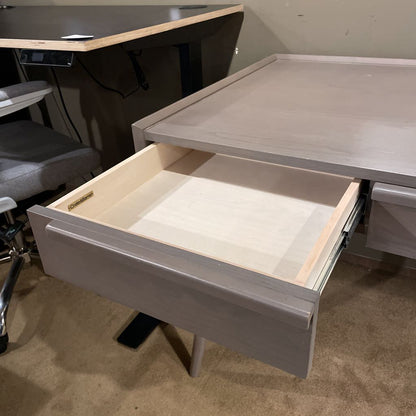 Crate & Barrel Tate Stone 3 Drawer Desk with Power