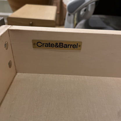 Crate & Barrel Tate Stone 3 Drawer Desk with Power