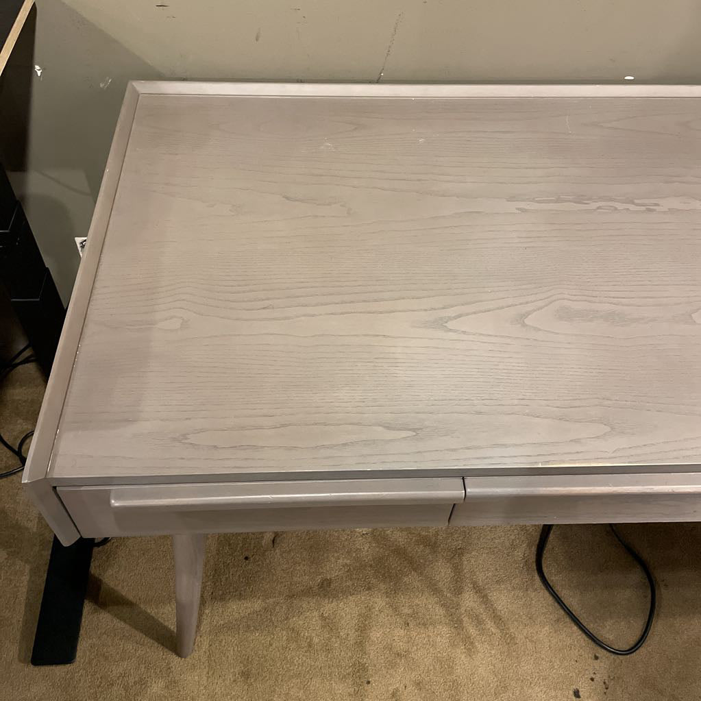 Crate & Barrel Tate Stone 3 Drawer Desk with Power