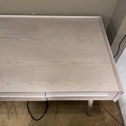 Crate & Barrel Tate Stone 3 Drawer Desk with Power