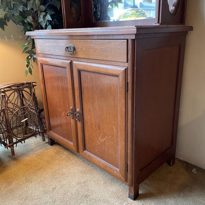 Vintage Stone Top Hutch with Mirror