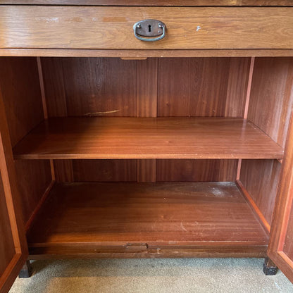 Vintage Stone Top Hutch with Mirror