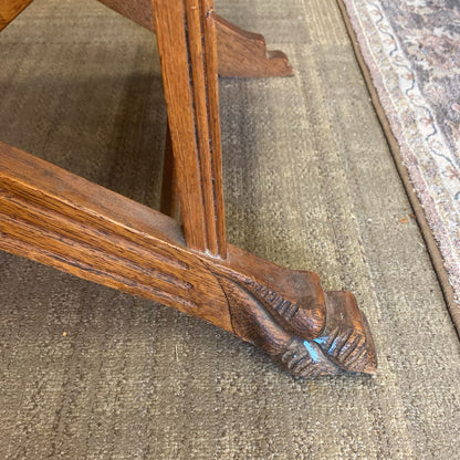 Vintage Quarter Oak Throne Chair