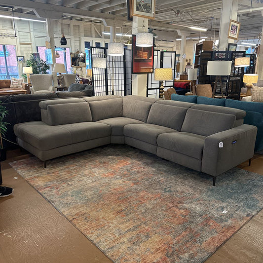 Contemporary Grey PWR Reclining LAF Sectional U SECTIONALS LAF