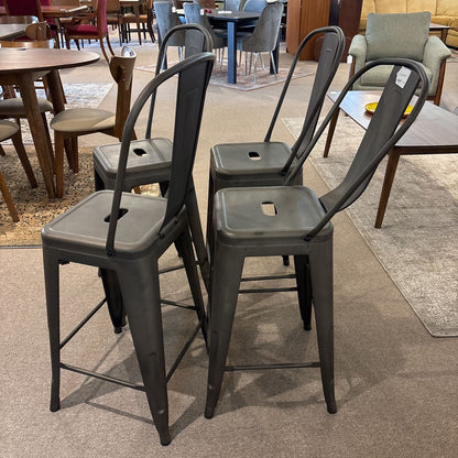 Set of 4 Metal Barstools