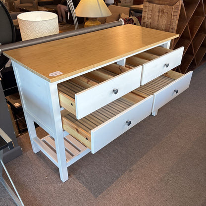 White Painted Wood Top 4 Drawer Console Table C CONSOLE TABLES