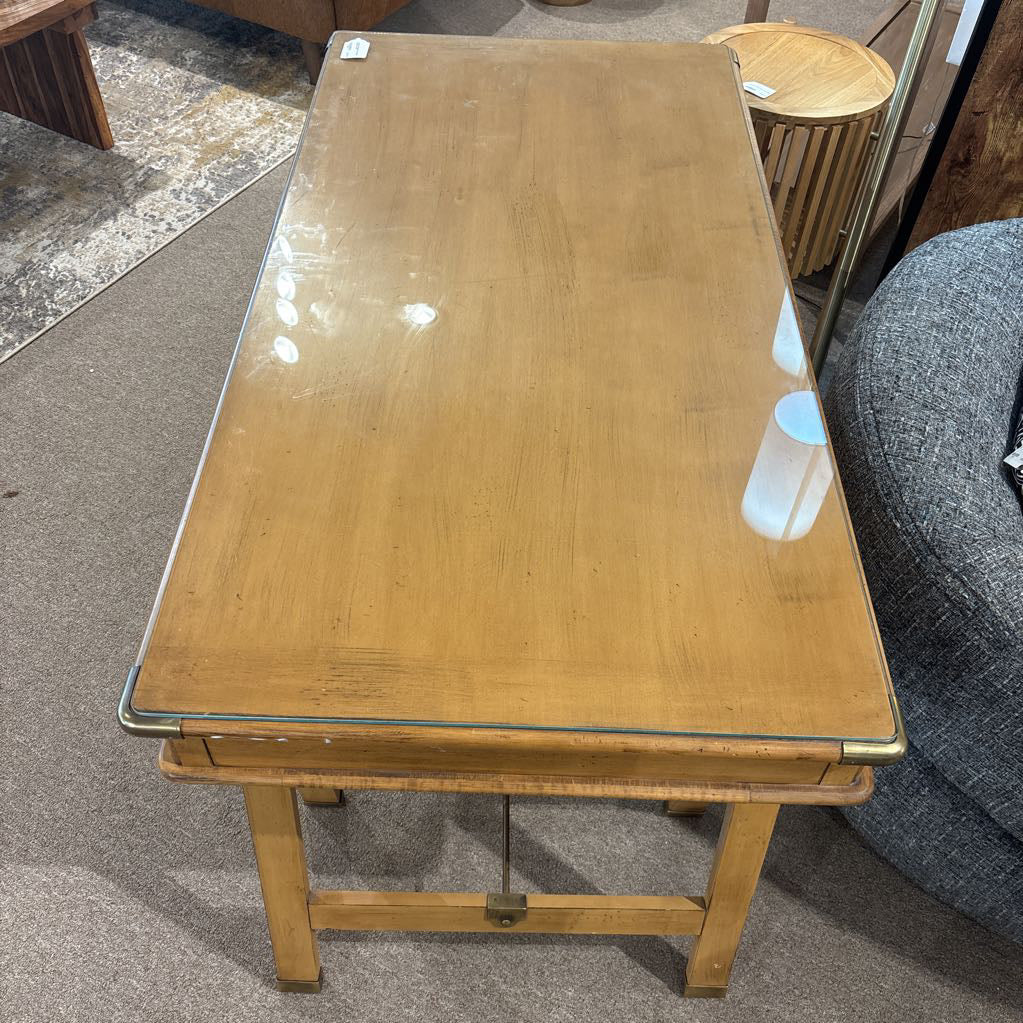 Lexington Campaign Style Desk w/Glass Top C DESKS
