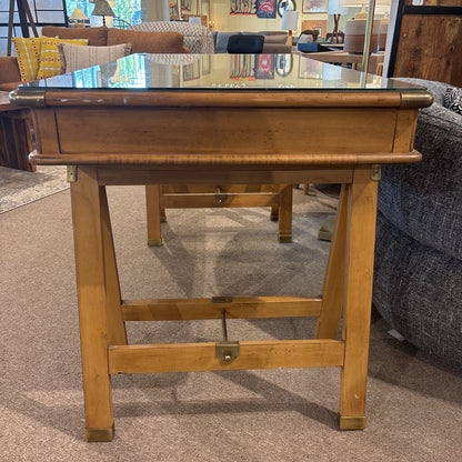 Lexington Campaign Style Desk w/Glass Top C DESKS