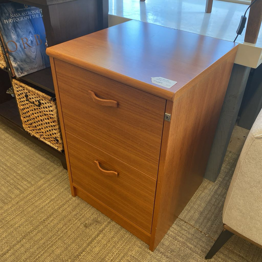 Teak Two Drawer File Cabinet (AS IS)