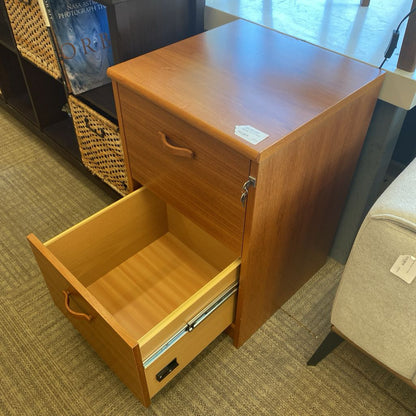 Teak Two Drawer File Cabinet (AS IS)