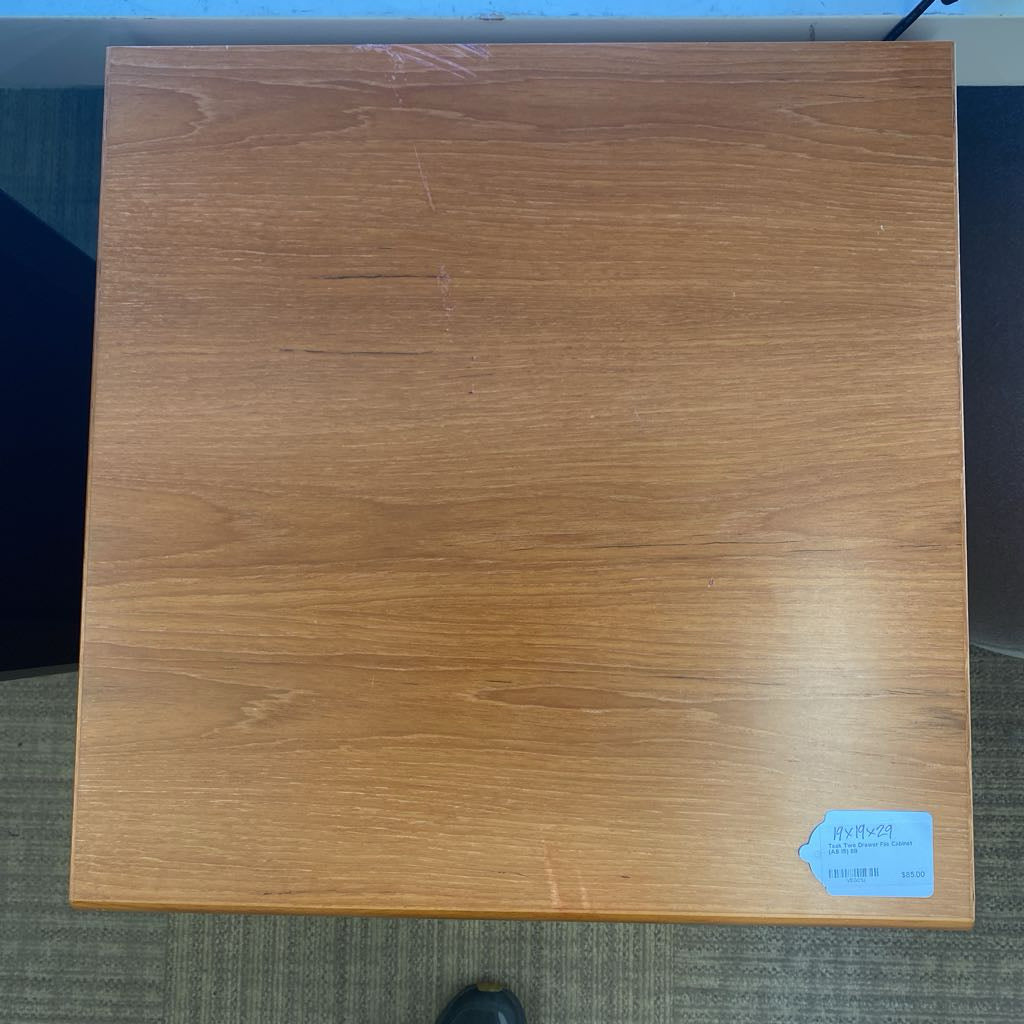 Teak Two Drawer File Cabinet (AS IS)