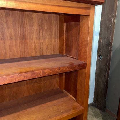 Cherry Wood 3 Tier Mid Height Bookshelf