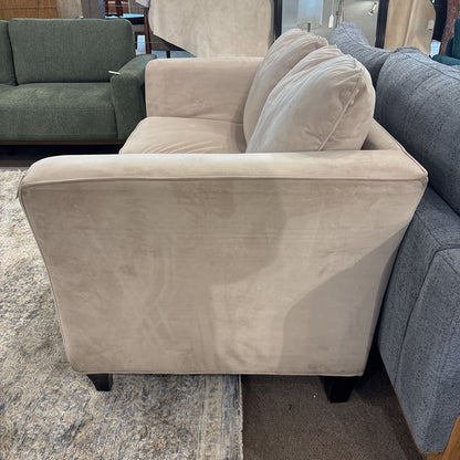 Cream Microfiber Loveseat