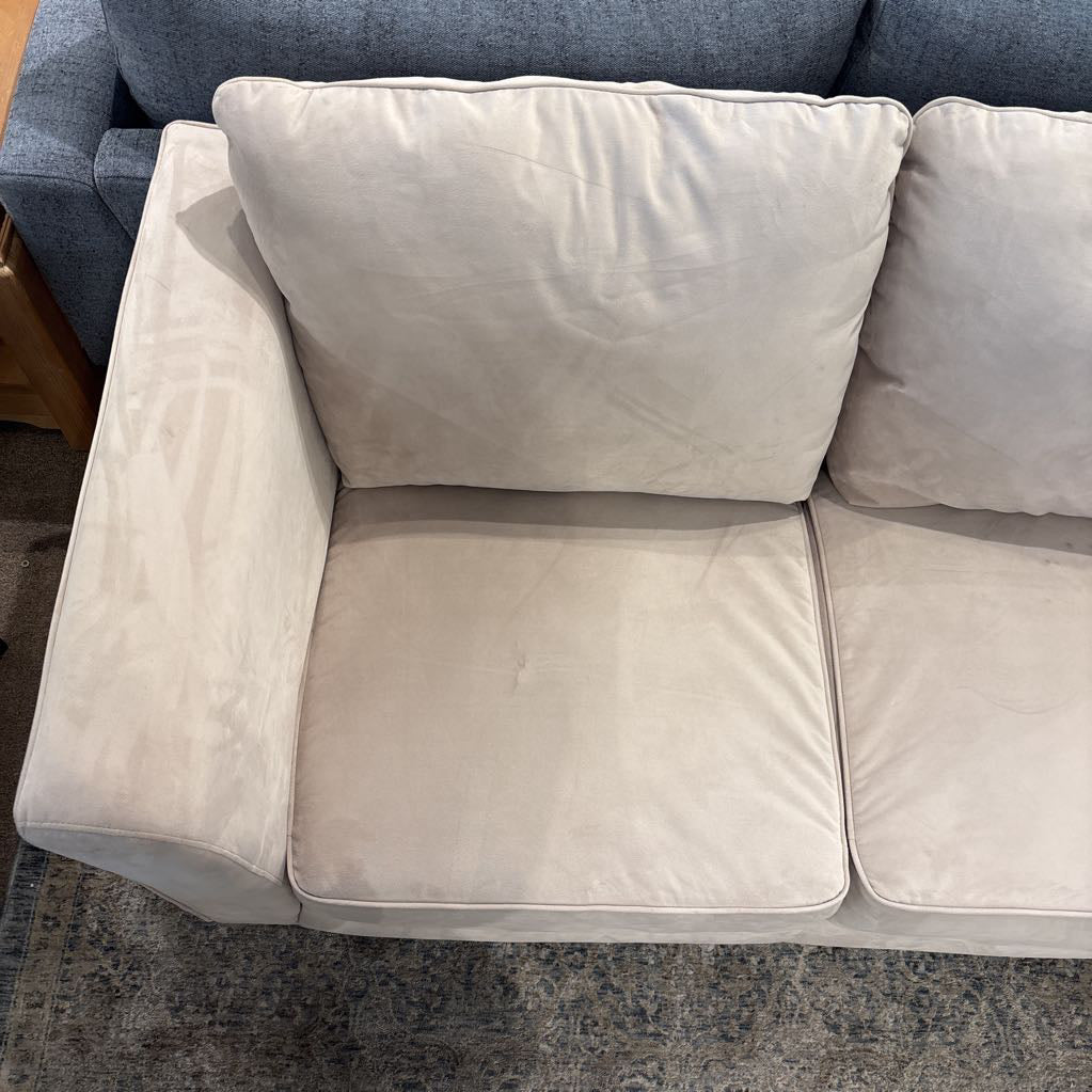 Cream Microfiber Loveseat