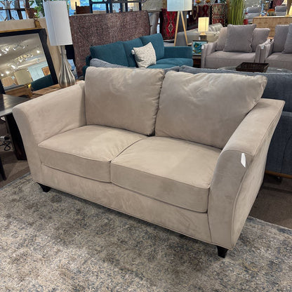 Cream Microfiber Loveseat
