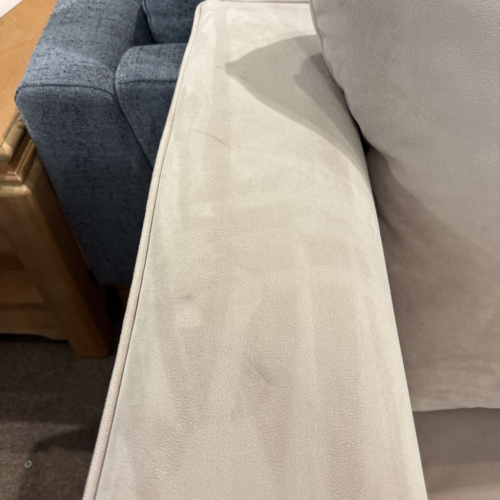 Cream Microfiber Loveseat