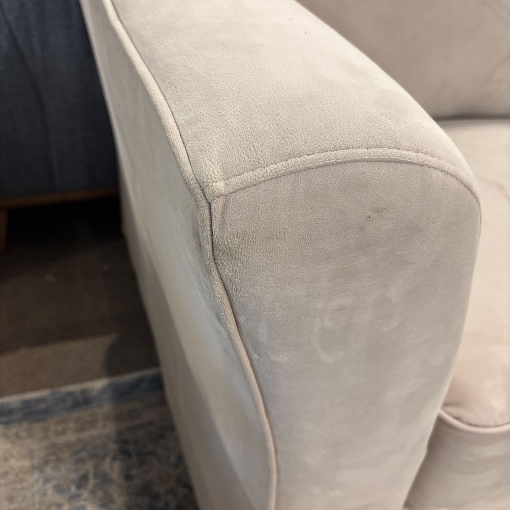 Cream Microfiber Loveseat