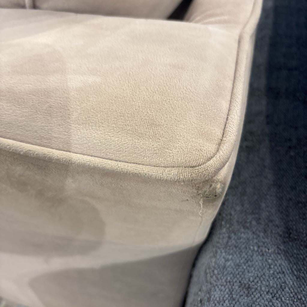 Cream Microfiber Loveseat