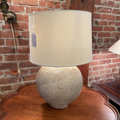 Mauve Crackle Ceramic Round Table Lamp