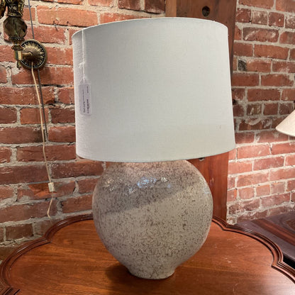 Mauve Crackle Ceramic Round Table Lamp