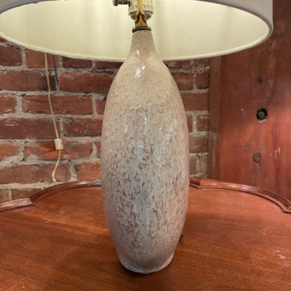 Mauve Crackle Ceramic Round Table Lamp