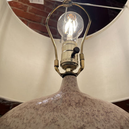 Mauve Crackle Ceramic Round Table Lamp