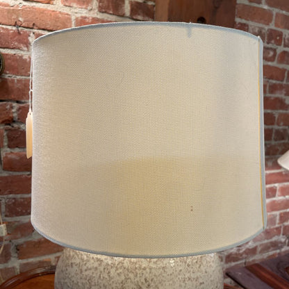 Mauve Crackle Ceramic Round Table Lamp