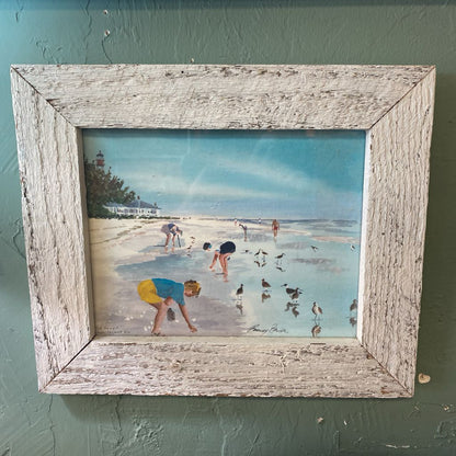 A Day at the Beach w/White Rustic Frame