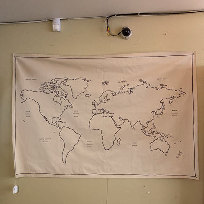 Canvas World Map Wall Tapestry