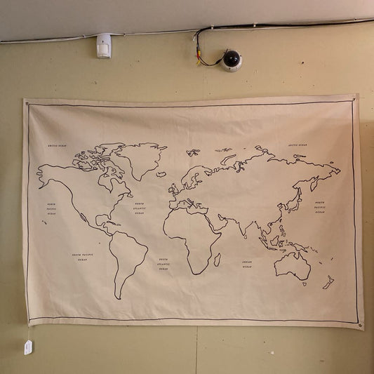 Canvas World Map Wall Tapestry